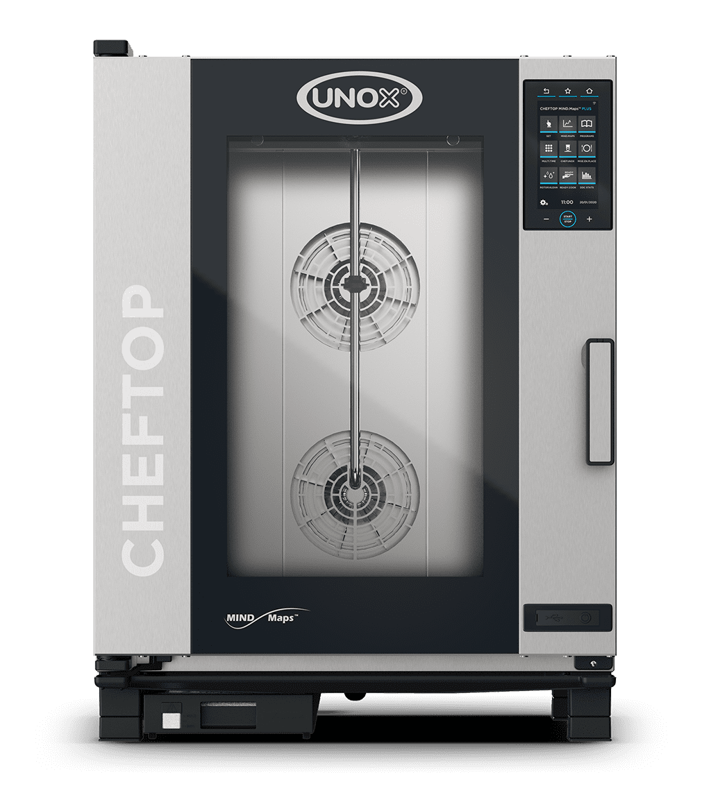 10 trays GN 1/1 Render of UNOX CHEFTOP MIND.Maps™ PLUS commercial combi oven XAVC-1011-GPRM.